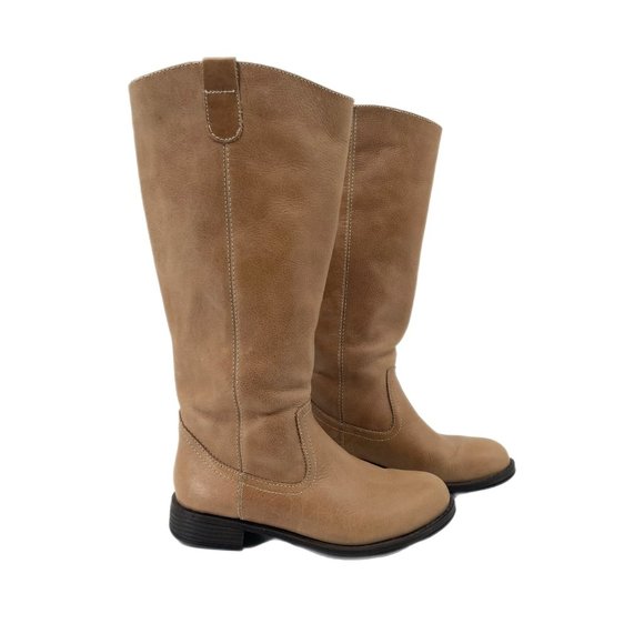 Kenneth Cole Brown Leather Over the Knee Boots | Block Heel Style - Picture 1 of 7